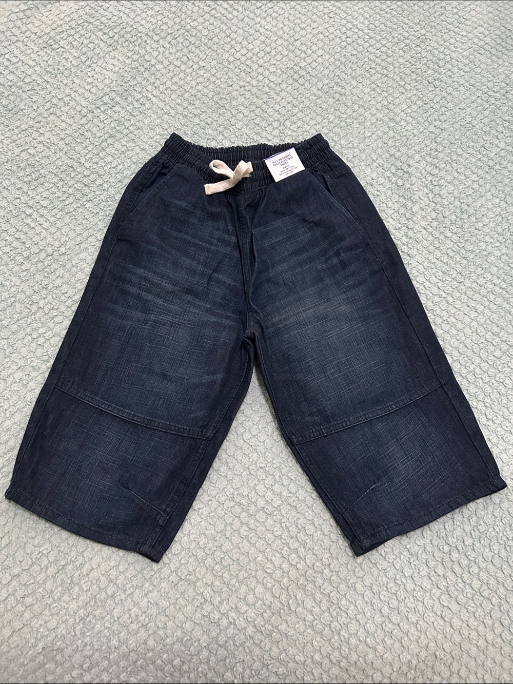 H&M Navy Pull-On Wide Leg Denim Shorts